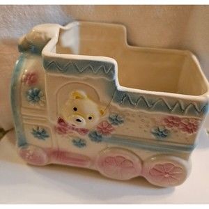 Baby Nursery Infant Choo Choo Train Planter Vintage